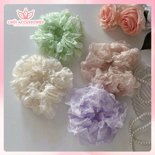 Buộc tóc, scrunchies voan bồng bềnh Chồi accessories nhiều màu cực xinh xắn đáng yêu  K030