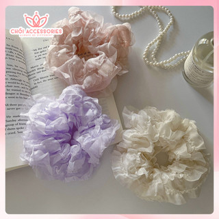 Buộc tóc, scrunchies voan bồng bềnh Chồi accessories nhiều màu cực xinh xắn đáng yêu  K030