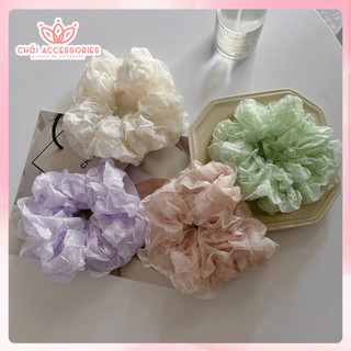 Buộc tóc, scrunchies voan bồng bềnh Chồi accessories nhiều màu cực xinh xắn đáng yêu  K030