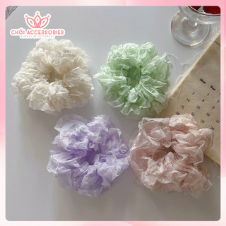 Buộc tóc, scrunchies voan bồng bềnh Chồi accessories nhiều màu cực xinh xắn đáng yêu  K030