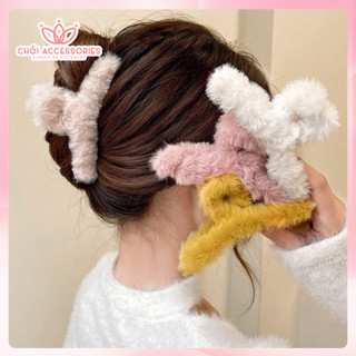 Kẹp tóc nỉ lông mềm mịn cho các nàng Chồi accessories phong cách thời trang nhiều màu sắc - K436