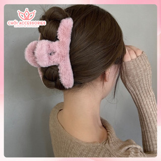 Kẹp tóc nỉ lông mềm mịn cho các nàng Chồi accessories phong cách thời trang nhiều màu sắc - K436