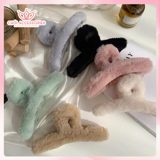 Kẹp tóc nỉ lông mềm mịn cho các nàng Chồi accessories phong cách thời trang nhiều màu sắc - K436