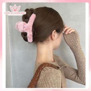 Kẹp tóc nỉ lông mềm mịn cho các nàng Chồi accessories phong cách thời trang nhiều màu sắc - K436