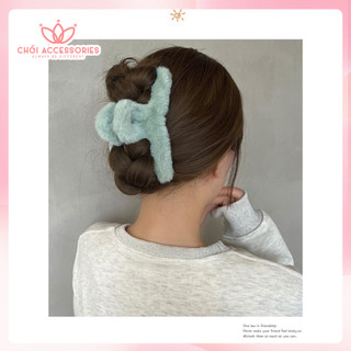 Kẹp tóc nỉ lông mềm mịn cho các nàng Chồi accessories phong cách thời trang nhiều màu sắc - K436