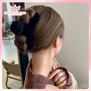 Kẹp tóc nỉ lông mềm mịn cho các nàng Chồi accessories phong cách thời trang nhiều màu sắc - K436