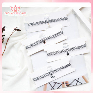 Vòng cổ cho bạn gái, choker đen cá tính thời trang chuỗi vòng cổ ngắn Chồi accessories B135
