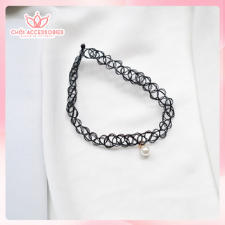 Vòng cổ cho bạn gái, choker đen cá tính thời trang chuỗi vòng cổ ngắn Chồi accessories B135