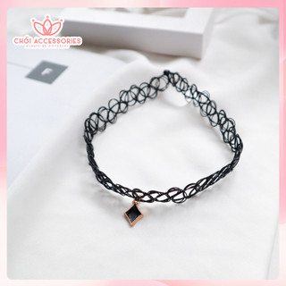 Vòng cổ cho bạn gái, choker đen cá tính thời trang chuỗi vòng cổ ngắn Chồi accessories B135