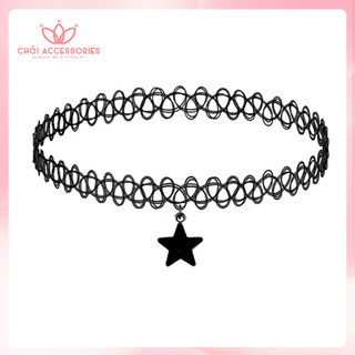 Vòng cổ cho bạn gái, choker đen cá tính thời trang chuỗi vòng cổ ngắn Chồi accessories B135