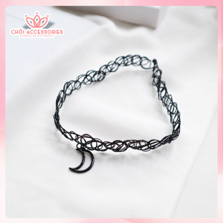 Vòng cổ cho bạn gái, choker đen cá tính thời trang chuỗi vòng cổ ngắn Chồi accessories B135