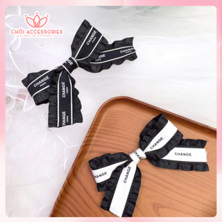 Cặp tóc nơ viền bèo, kẹp tóc nữ tính phối hạt trai nhân tạo Chồi accessories phong cách tiểu thư Y147