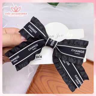 Cặp tóc nơ viền bèo, kẹp tóc nữ tính phối hạt trai nhân tạo Chồi accessories phong cách tiểu thư Y147
