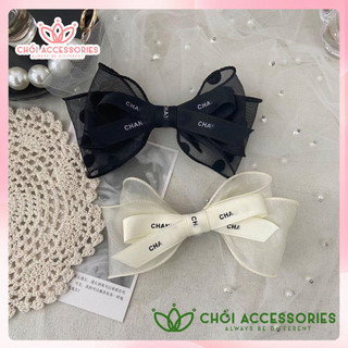 Kẹp tóc nơ voan kẹp tóc nơ tiểu thư hàn quốc Chồi accessories - Y163