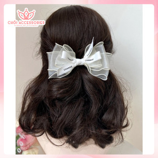 Kẹp tóc nơ voan kẹp tóc nơ tiểu thư hàn quốc Chồi accessories - Y163