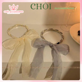 Bờm tết phối dây trai rủ dàu Chồi accessories, cài tóc cho bạn gái đính đá nhiều màu sắc Y278