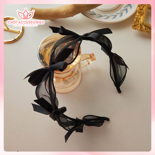 Bờm tóc voan bèo Chồi accessories, bờm tóc nơ tiểu thư sang sảng cá tính Y259
