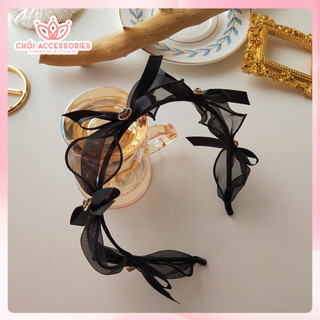 Bờm tóc voan bèo Chồi accessories, bờm tóc nơ tiểu thư sang sảng cá tính Y259