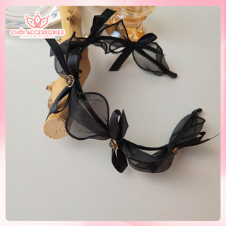 Bờm tóc voan bèo Chồi accessories, bờm tóc nơ tiểu thư sang sảng cá tính Y259
