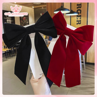 Cài tóc nơ, cặp tóc nữ nơ nhung đuôi rủ dài sang chảnh Chồi accessories