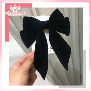 Cài tóc nơ, cặp tóc nữ nơ nhung đuôi rủ dài sang chảnh Chồi accessories