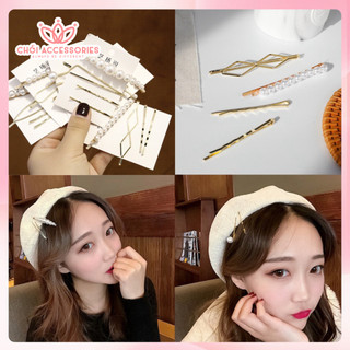 Set 4 kẹp tóc hạt trai nhân tạo Chồi accessories, set kẹp tóc cho bạn gái nữ tính thanh lịch Hàn Quốc - K264