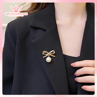 Cài áo nữ Chồi accessories, cài áo đính hạt trai nhân tạo thanh lịch công sở - CA61