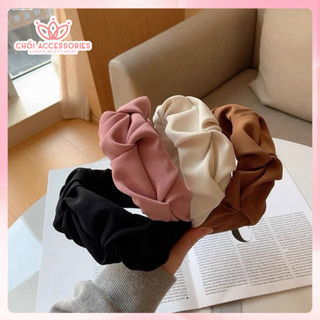 Bờm nhún vải thô, bờm vải nhún xếp nhiều màu sang chảnh Chồi accessories Y283