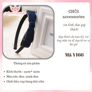 Bờm tóc nơ vải thô viền hai tầng bờm tóc nữ tính Chồi accessories - Y166