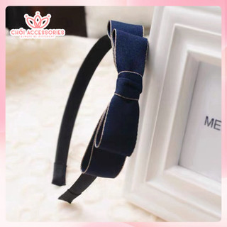 Bờm tóc nơ vải thô viền hai tầng bờm tóc nữ tính Chồi accessories - Y166