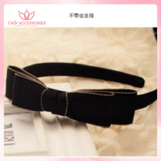 Bờm tóc nơ vải thô viền hai tầng bờm tóc nữ tính Chồi accessories - Y166