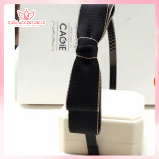 Bờm tóc nơ vải thô viền hai tầng bờm tóc nữ tính Chồi accessories - Y166