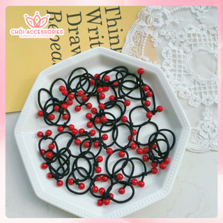 Set 5 dây buộc tóc cho bé gái Chồi accessories, combo dây chun cho bé gái màu đỏ - K139