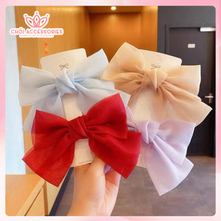 Kẹp tóc nữ, cặp tóc nơ voan thanh lịch nhẹ nhàng thời trang Chồi accessories Y158