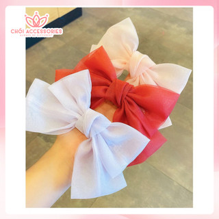 Kẹp tóc nữ, cặp tóc nơ voan thanh lịch nhẹ nhàng thời trang Chồi accessories Y158