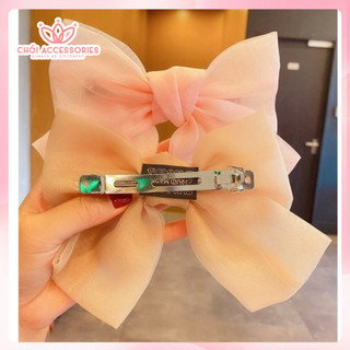 Kẹp tóc nữ, cặp tóc nơ voan thanh lịch nhẹ nhàng thời trang Chồi accessories Y158