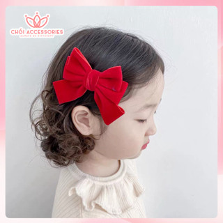 Kẹp tóc bé gái, kẹp nơ nhung nhiều mẫu xinh xắn đáng yêu Chồi accessories - Y199