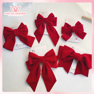Kẹp tóc bé gái, kẹp nơ nhung nhiều mẫu xinh xắn đáng yêu Chồi accessories - Y199