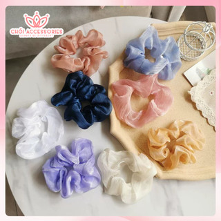 Buộc tóc sợi tơ ánh nhũ Chồi accessories, buộc tóc scrunchies Chồi cho bé và bạn gái đáng yêu Y030