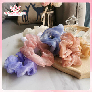 Buộc tóc sợi tơ ánh nhũ Chồi accessories, buộc tóc scrunchies Chồi cho bé và bạn gái đáng yêu Y030