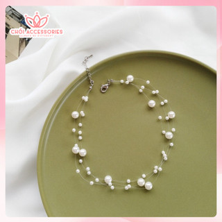 Vòng cổ hạt trại, choker trai nhiều tầng tiểu thư sang chảnh Chồi accessories B137