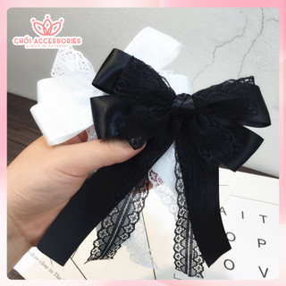 Cặp tóc nơ ren nhiều tầng công chúa Chồi accessories, kẹp tóc ren nhiều màu cho bạn gái  Y022