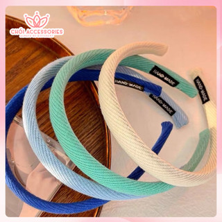 Bờm tóc nữ, băng đô tone xanh dương bản nhỏ thanh lịch Chồi accessories K150