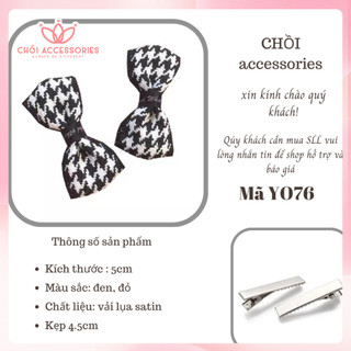 Kẹp Tóc Nơ Caro Nhỏ Chồi accessories Phong Cách Xinh Xắn Đáng Yêu Cho Bé Gái Y076