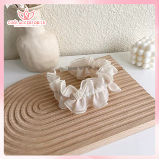 Bờm tóc nữ, bờm tóc ren nhún tiểu thư phối hạt trai phụ kiện tóc Chồi accessories cho phái nữ Y170