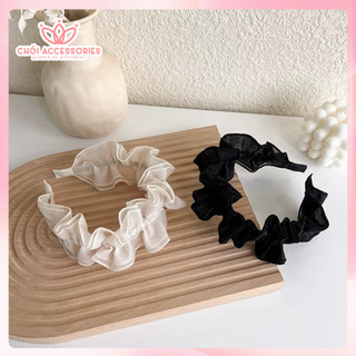 Bờm tóc nữ, bờm tóc ren nhún tiểu thư phối hạt trai phụ kiện tóc Chồi accessories cho phái nữ Y170