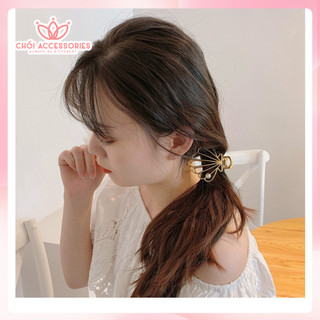 Cặp tóc kim loại màu vàng đính hạt trai nhân tạo nhiều mẫu size vừa Chồi accessories - K323