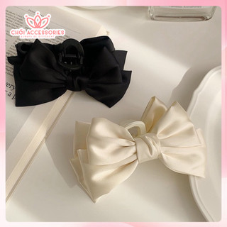 Cặp tóc nơ lụa hai tầng, nơ lụa lớn nhiều màu đáng yêu chanh xả Chồi accessories - Y221