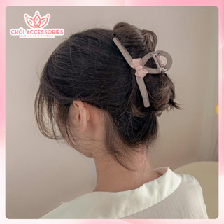 Cặp tóc chéo nhựa đính nơ, kẹp tóc 13cm Chồi accessories phong cách dễ thương cho bạn gái K291