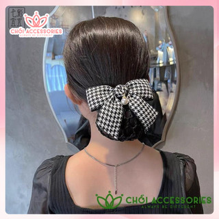 Cặp tóc kẹp tóc nơ kèm búi lưới nhiều màu thời trang thanh lịch Chồi accessories Y173